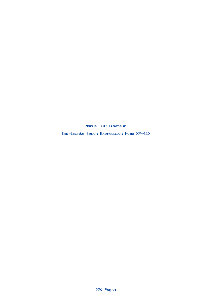 Page 1 de la notice Manuel utilisateur Epson Expression Home XP-420