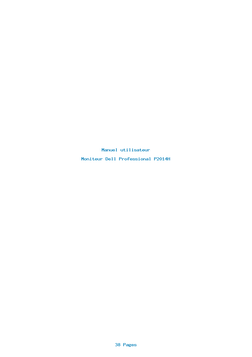 Page 1 de la notice Manuel utilisateur Dell Professional P2014H