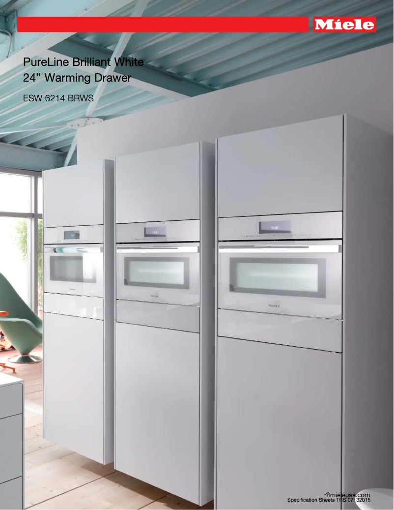Page 1 de la notice Fiche technique Miele ESW 6214 BRWS