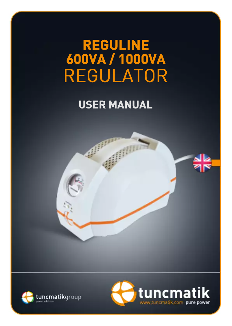 Page 1 de la notice Manuel utilisateur Tuncmatik Reguline 600 VA