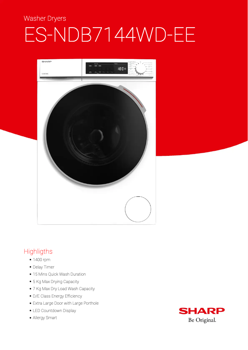Page n°1 - Fiche technique Sharp ES-NDB7144WD-EE