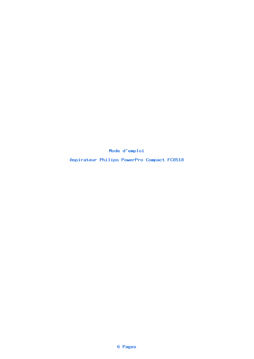 Page 1 de la notice Mode d'emploi Philips PowerPro Compact FC8518