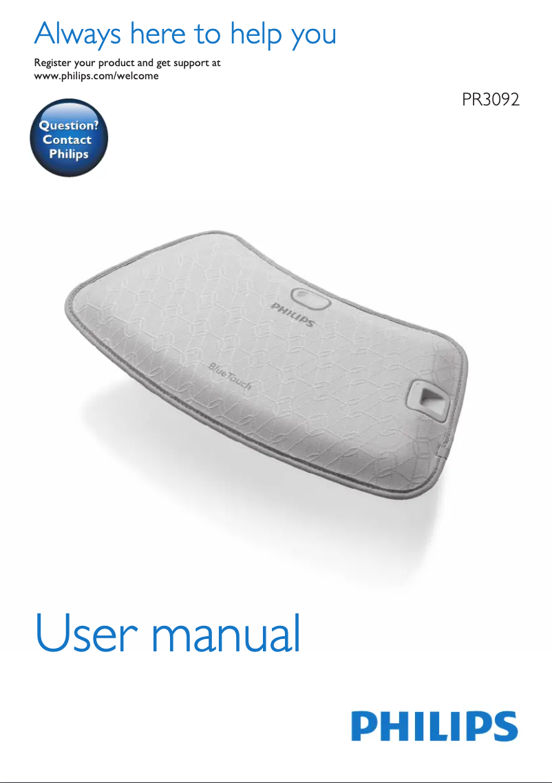 Page 1 de la notice Manuel utilisateur Philips BlueTouch PR3092