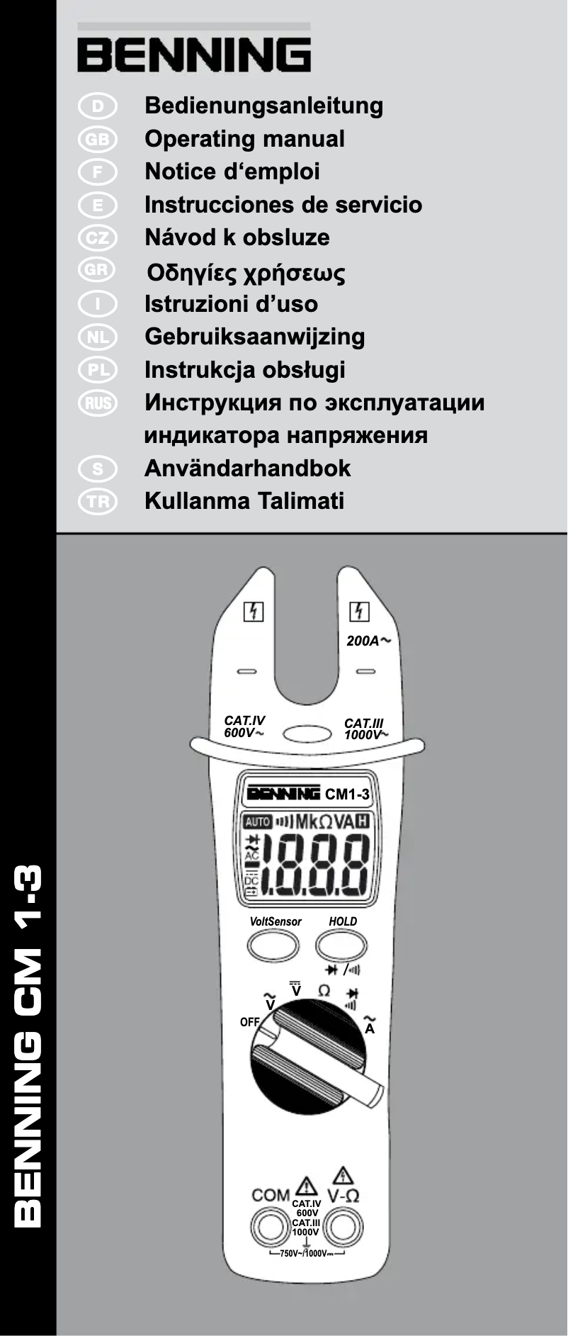 Page 1 de la notice Manuel utilisateur BENNING CM 1-3
