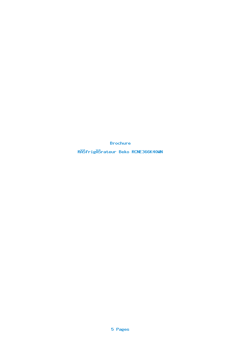 Page 1 de la notice Brochure Beko RCNE366K40WN