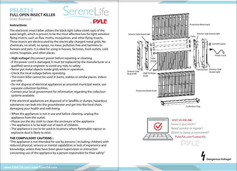 Page 1 de la notice Manuel utilisateur SereneLife PSLBZ14