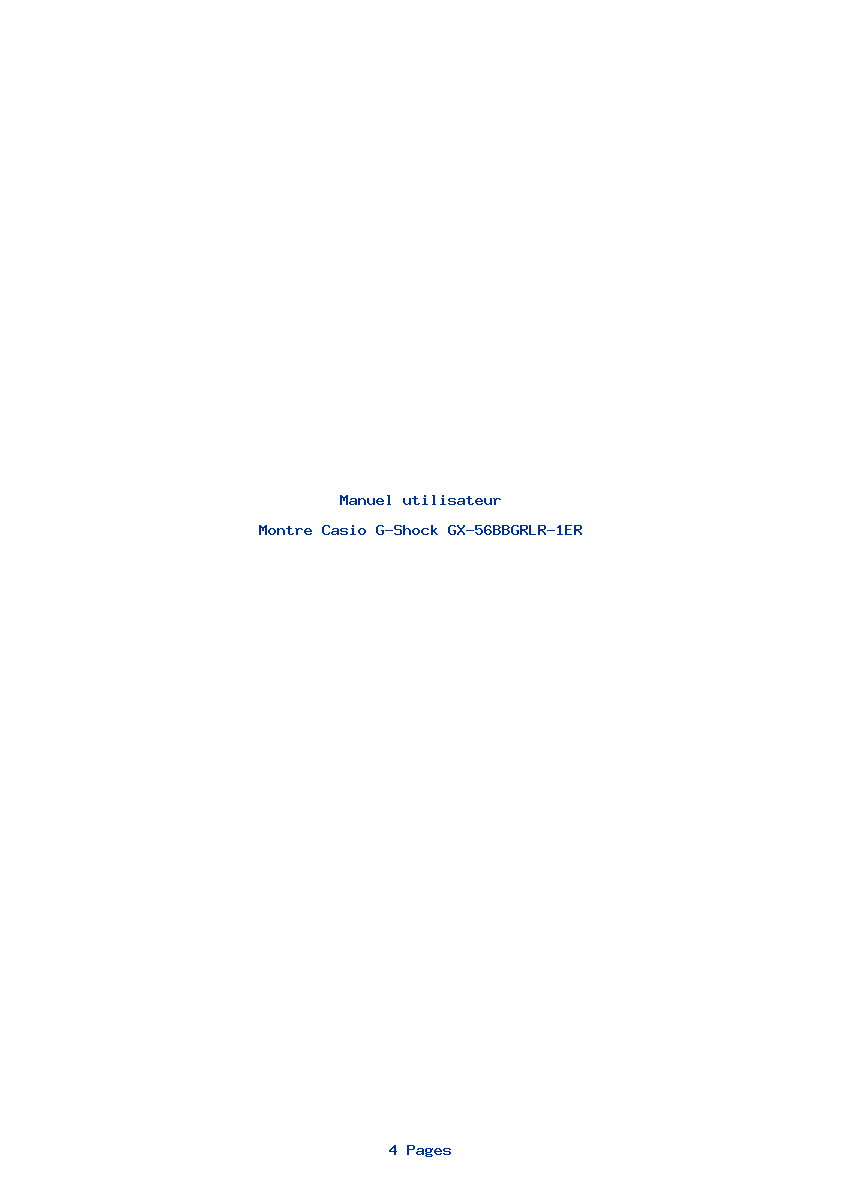 Page 1 de la notice Manuel utilisateur Casio G-Shock GX-56BBGRLR-1ER