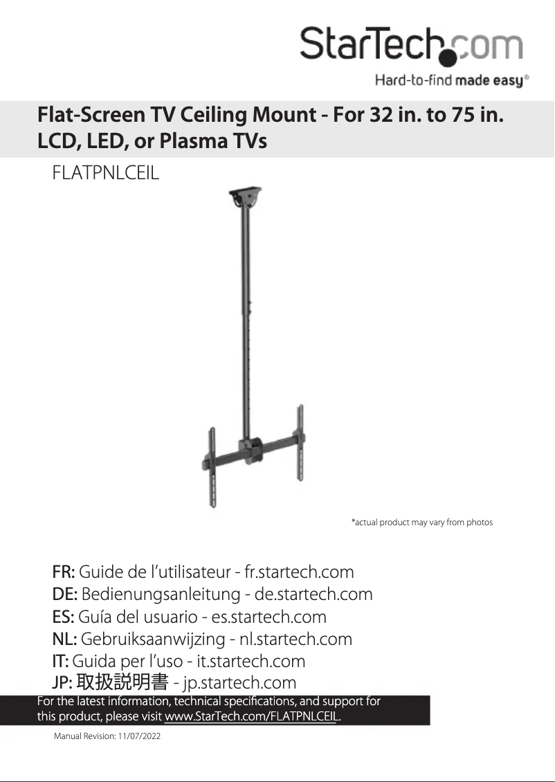 Página 1 del manual Manual de usuario StarTech.com FLATPNLCEIL