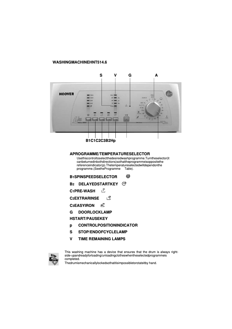 Página 1 del manual Manual de usuario Hoover HNT 514.6-47 AAA
