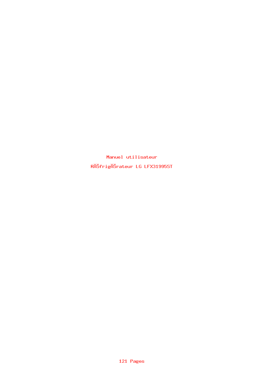 Page 1 de la notice Manuel utilisateur LG LFX31995ST
