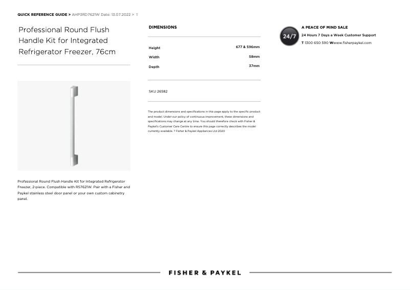 Page 1 de la notice Manuel utilisateur Fisher & Paykel AHP3RD7621W