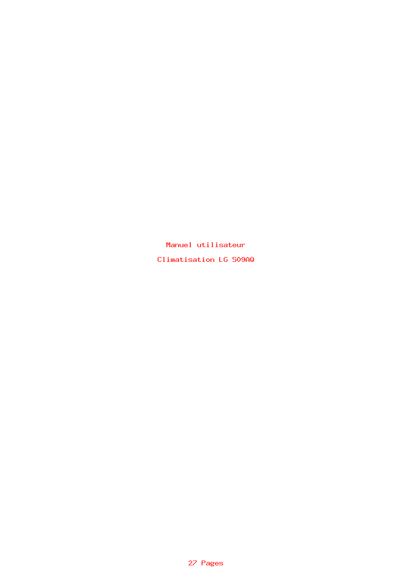 Page 1 de la notice Manuel utilisateur LG S09AQ