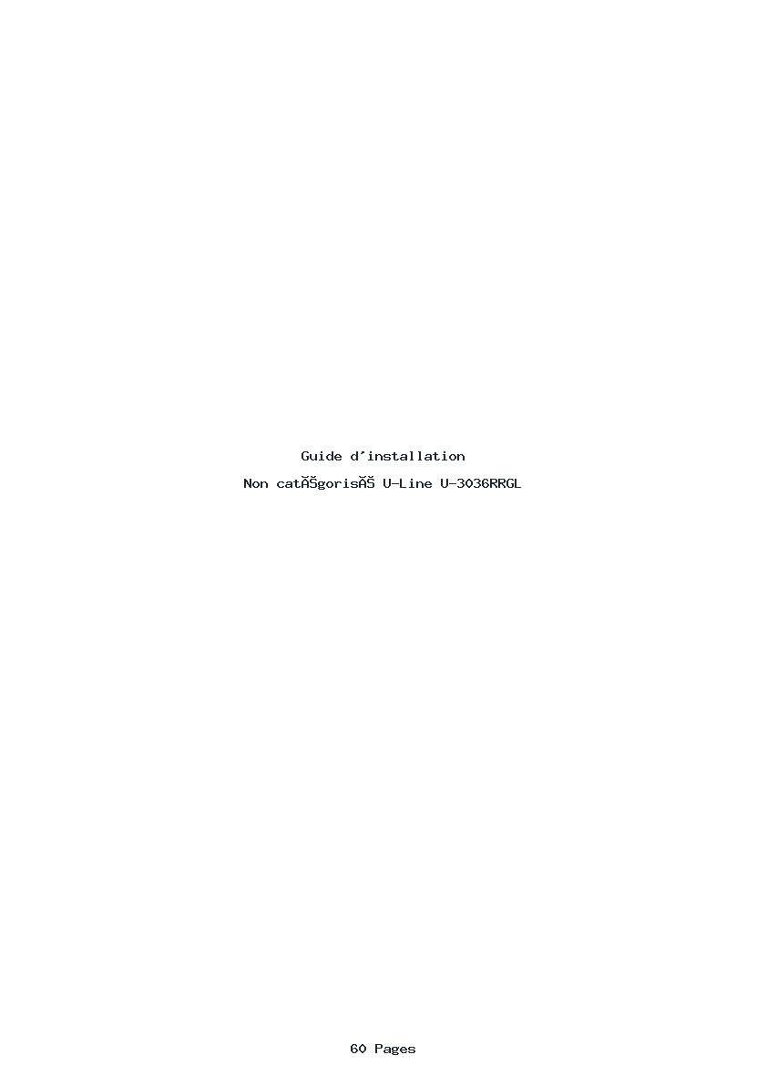 Page 1 de la notice Guide d'installation U-Line U-3036RRGL