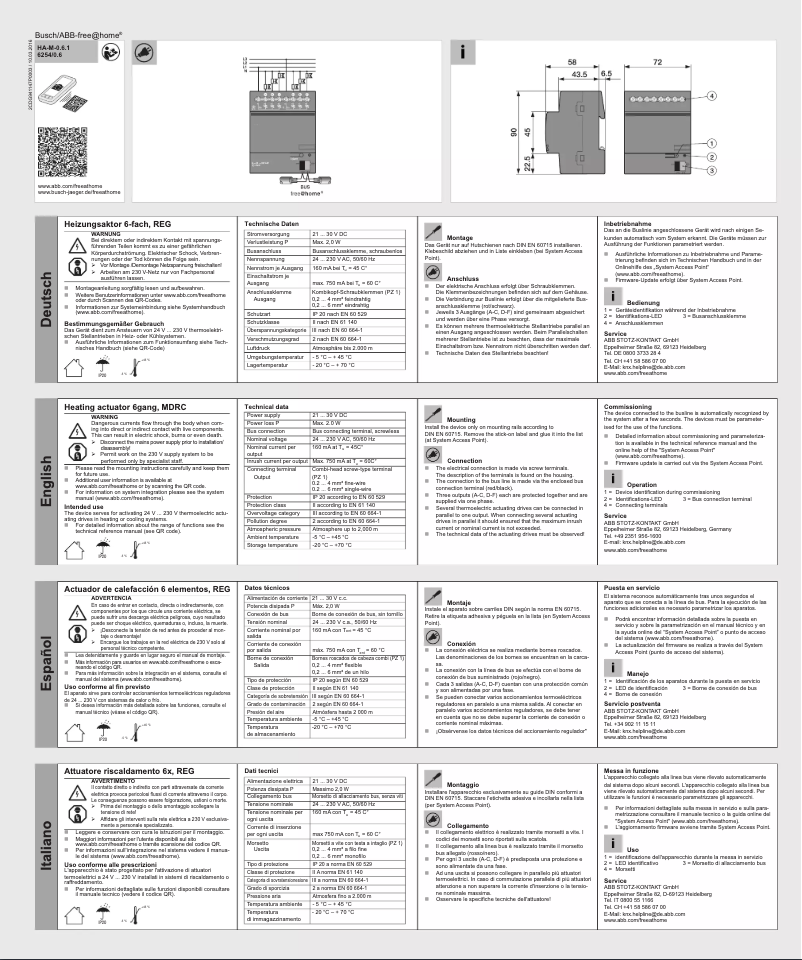 Page 1 de la notice Manuel utilisateur Busch-Jaeger 2CKA006220A0025