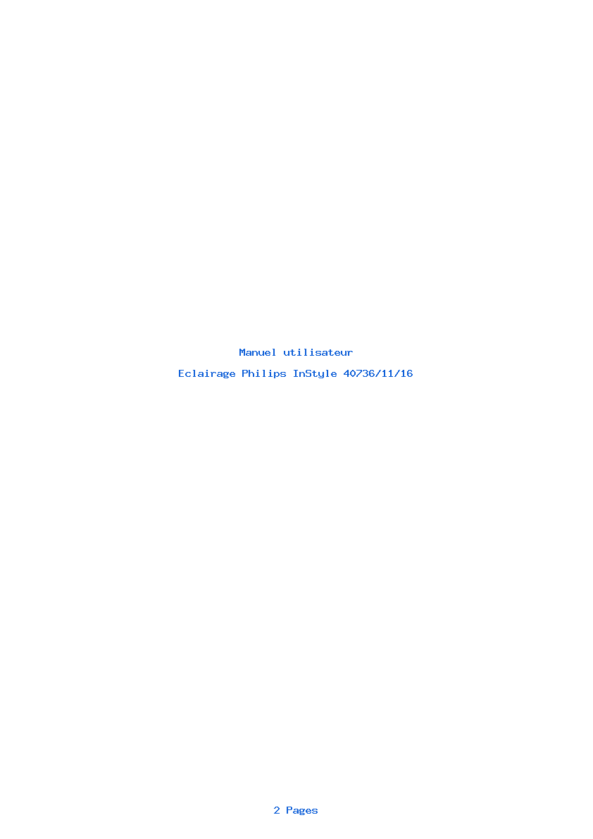 Page 1 de la notice Manuel utilisateur Philips InStyle 40736/11/16