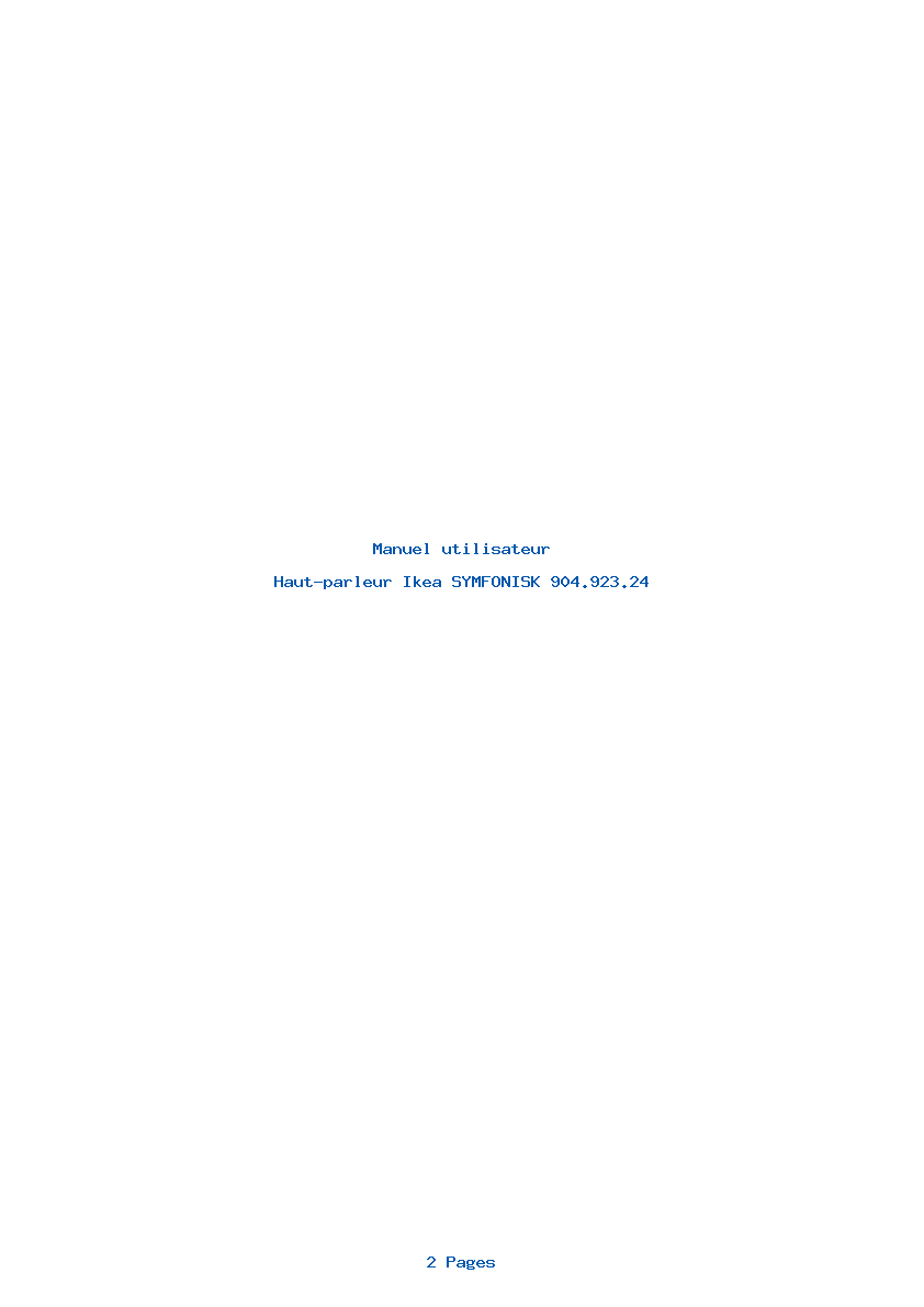 Image de la première page du manuel de l'appareil SYMFONISK 904.923.24