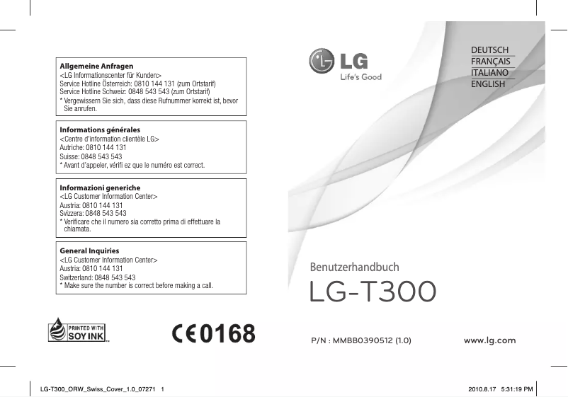 Page 1 of the manual User Manual LG Cookie Lite T300