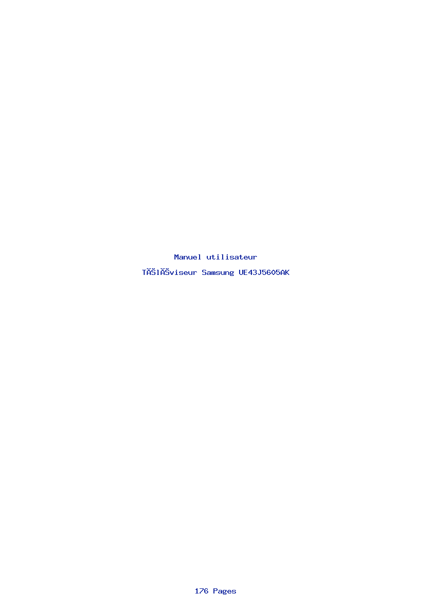 Page 1 de la notice Manuel utilisateur Samsung UE43J5605AK