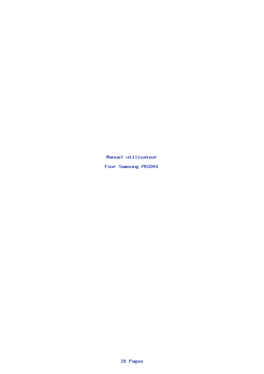 Page 1 de la notice Manuel utilisateur Samsung PKG001