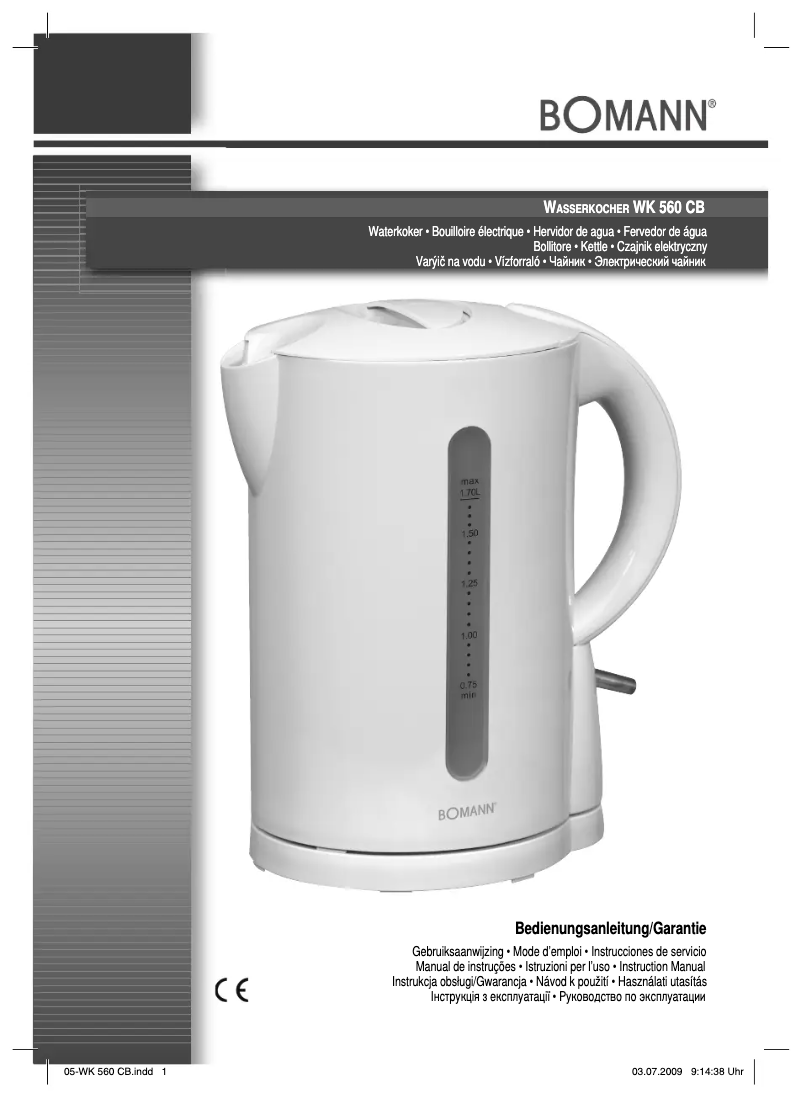 Página 1 del manual Manual de usuario Bomann WK 560 CB