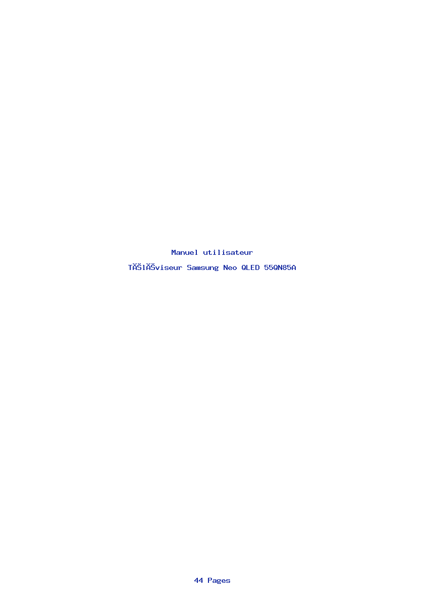 Page 1 de la notice Manuel utilisateur Samsung Neo QLED 55QN85A