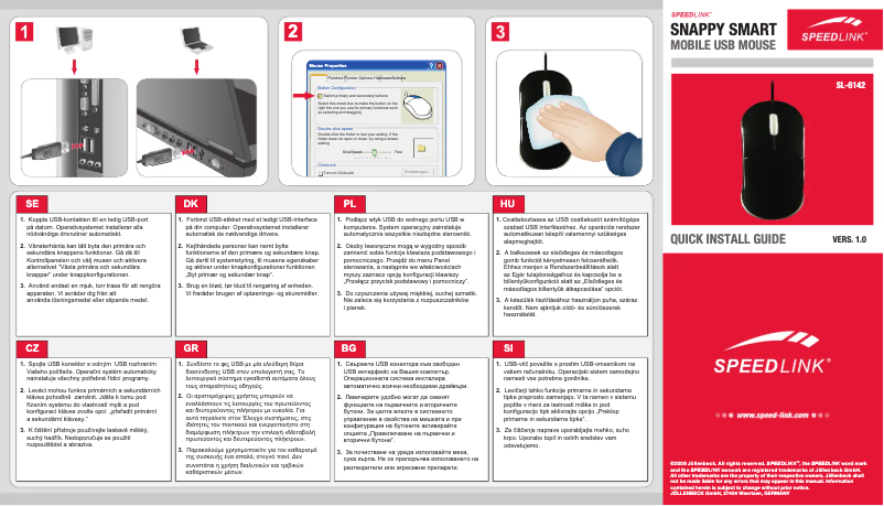 Page 1 of the manual User Manual Speed-Link Snappy Smart