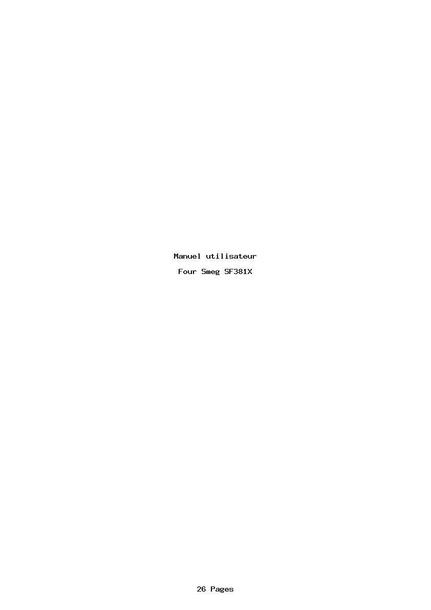 Page 1 de la notice Manuel utilisateur Smeg SF381X