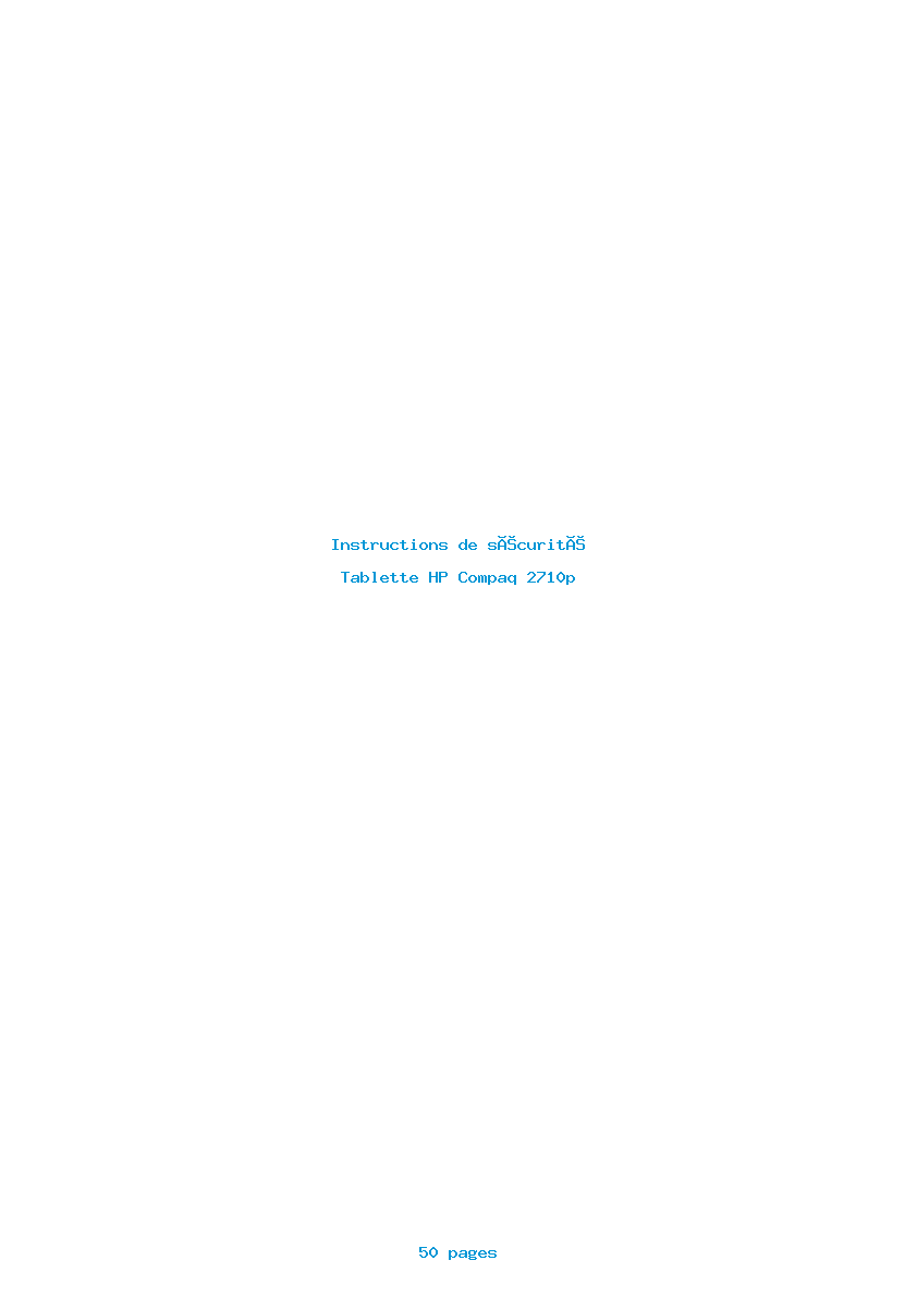 Page 1 de la notice Instructions de sécurité HP Compaq 2710p