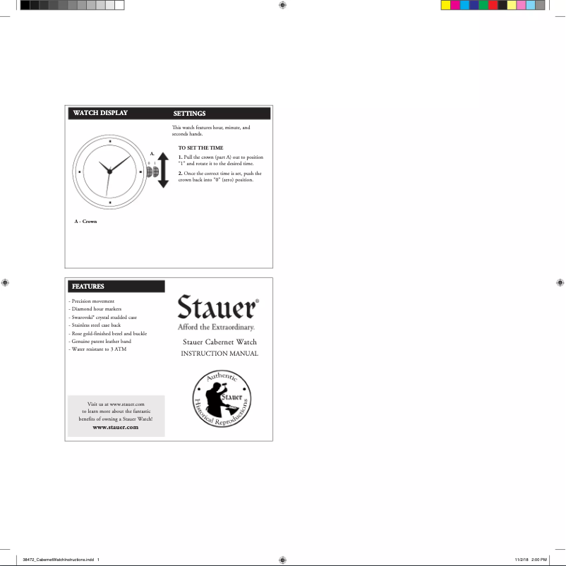 Page 1 de la notice Manuel utilisateur Stauer 38472