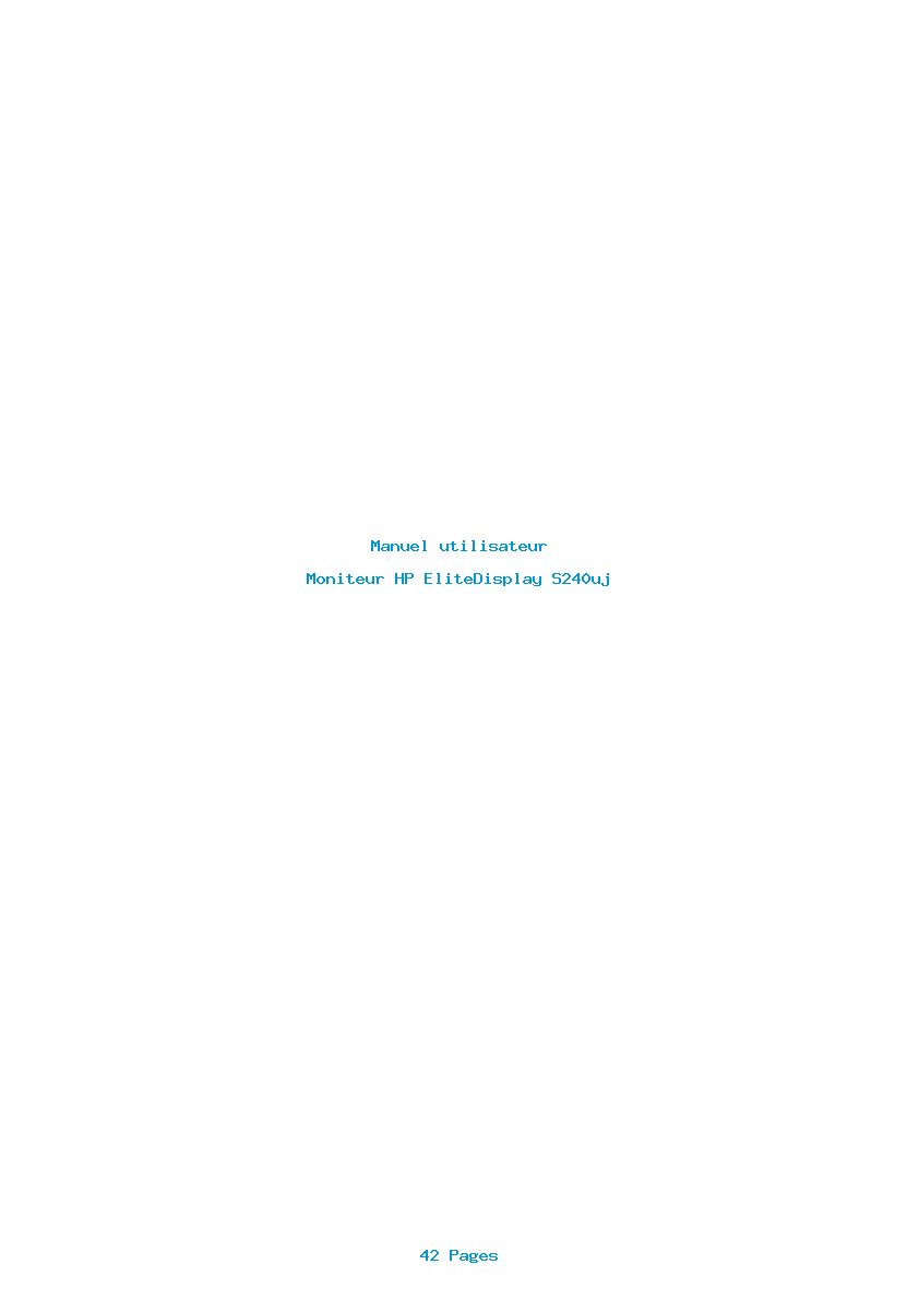 Page 1 de la notice Manuel utilisateur HP EliteDisplay S240uj
