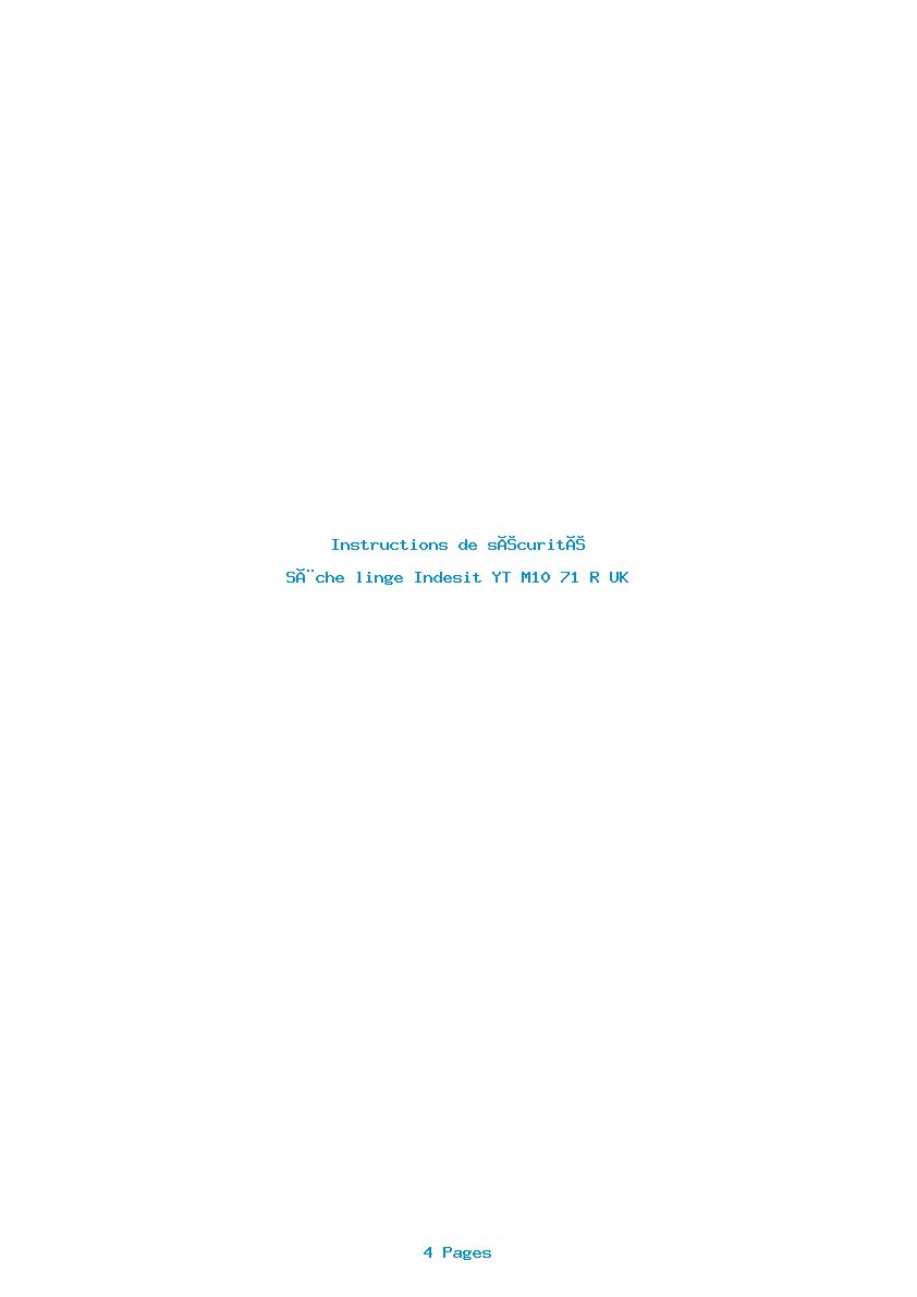 Image de la première page du manuel de l'appareil YT M10 71 R UK