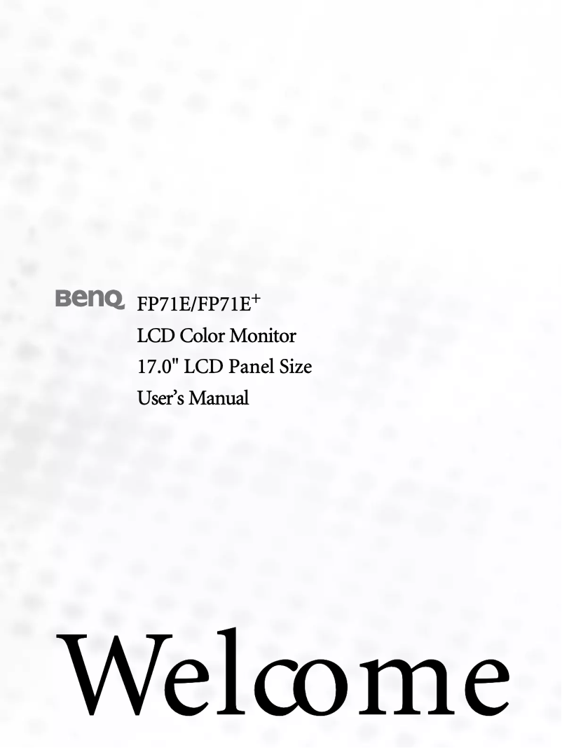 Page 1 of the manual User Manual BenQ FP71E+