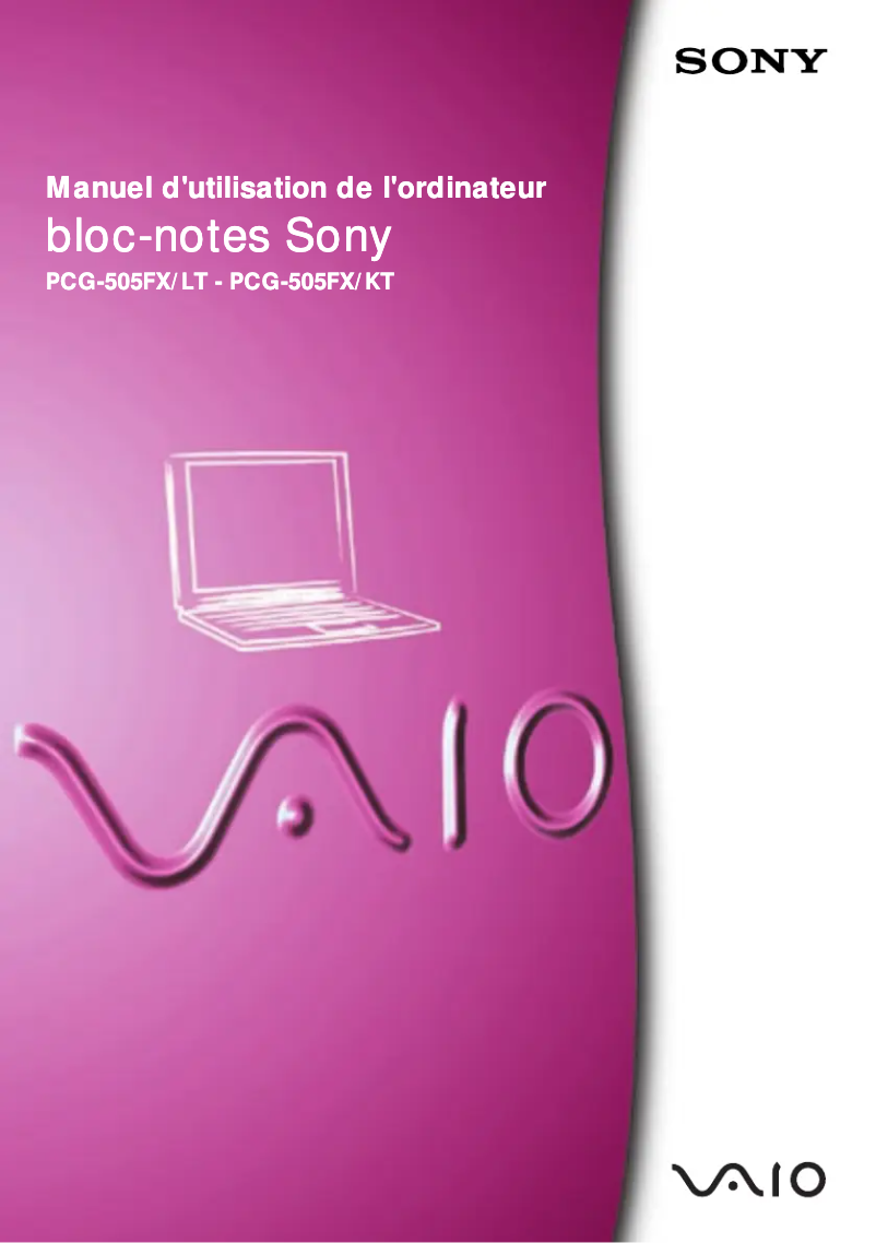 Page 1 de la notice Manuel utilisateur Sony Vaio PCG-505FX