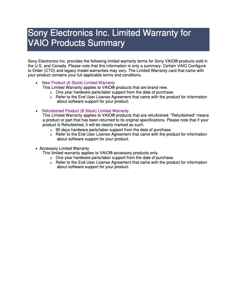 Page 1 de la notice Mode d'emploi Sony Vaio VGN-AW420D