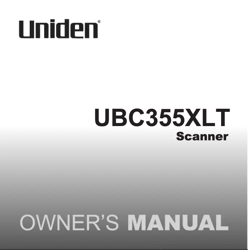 Page 1 de la notice Manuel utilisateur Uniden UBC355XLT