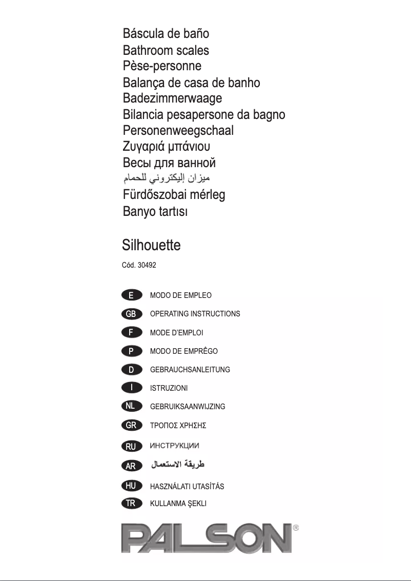 Page 1 de la notice Manuel utilisateur Palson Silhouette