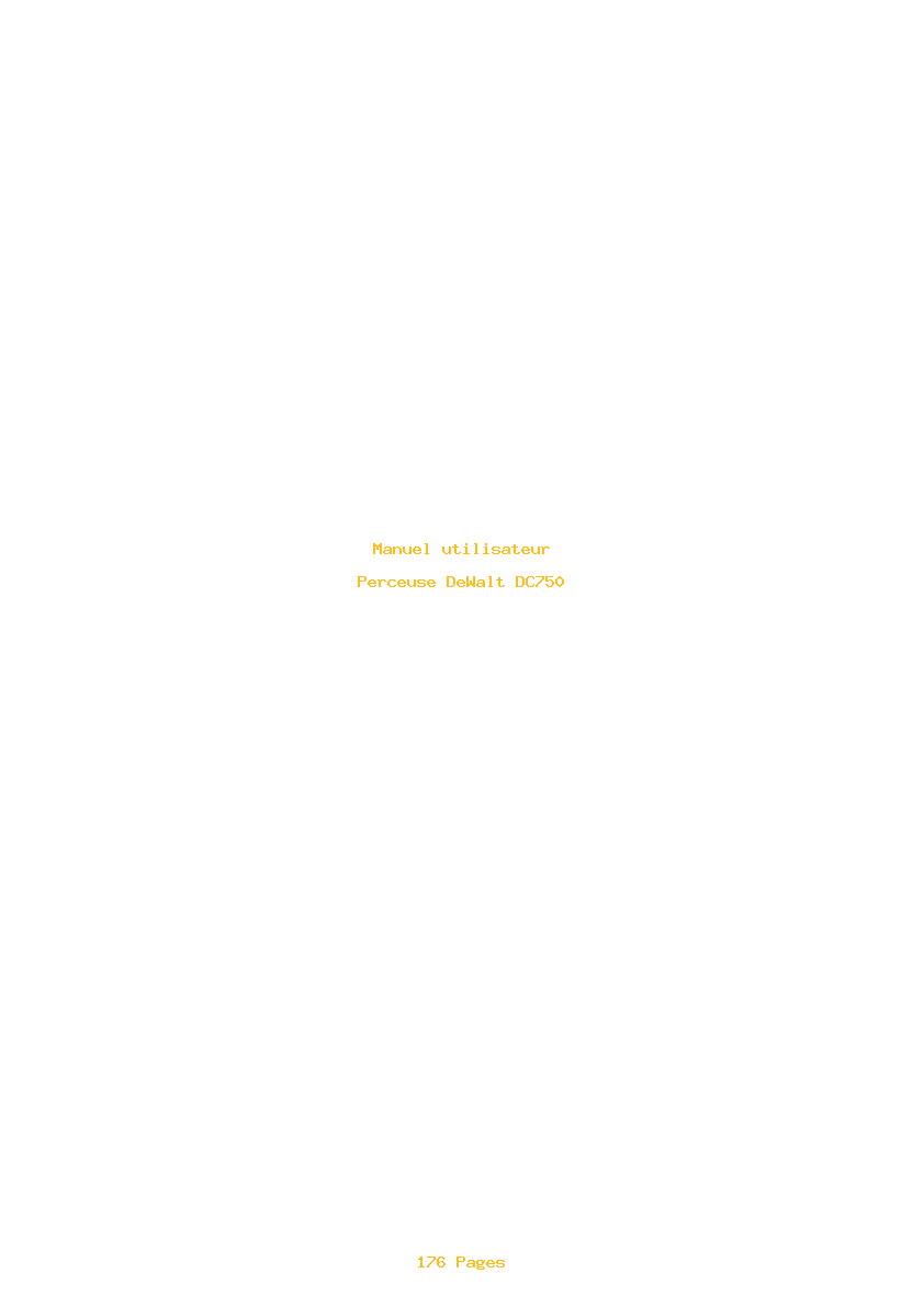 Page 1 de la notice Manuel utilisateur DeWalt DC750