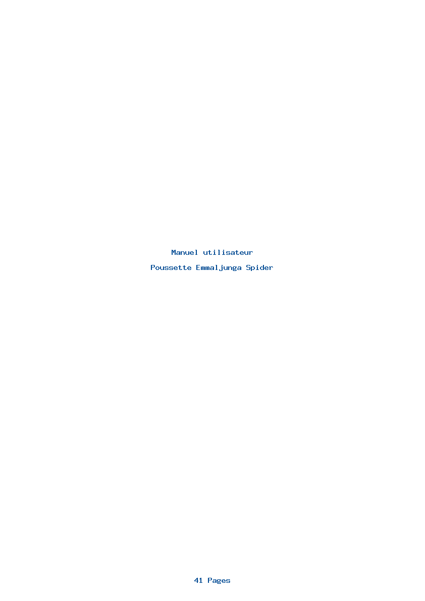 Page 1 de la notice Manuel utilisateur Emmaljunga Spider