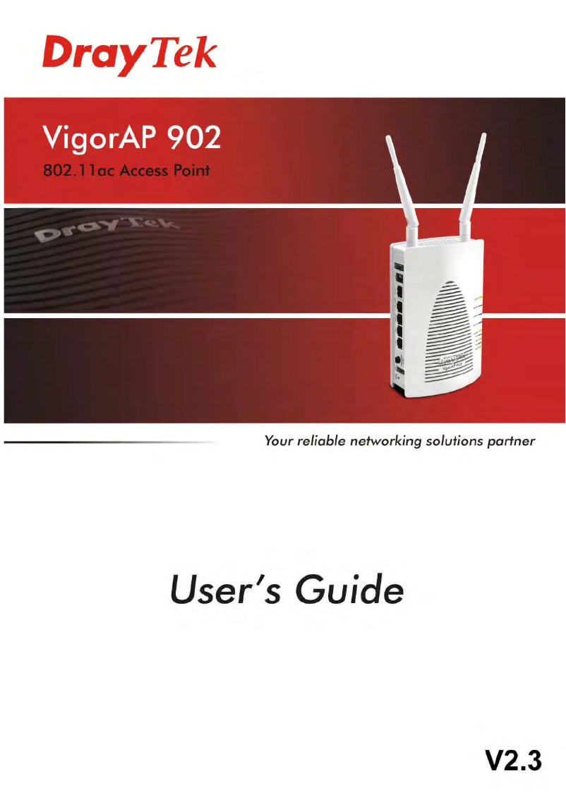 Page 1 de la notice Manuel utilisateur Draytek VigorAP 902