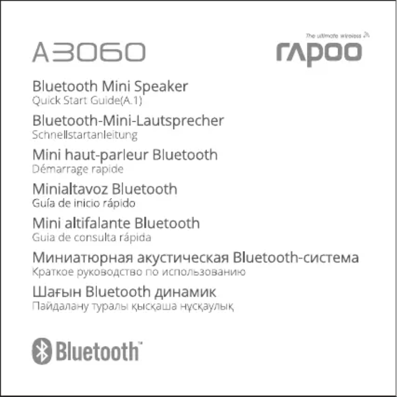 Page 1 de la notice Manuel utilisateur Rapoo A3060