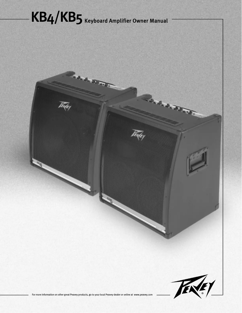 Page 1 de la notice Manuel utilisateur Peavey KB5