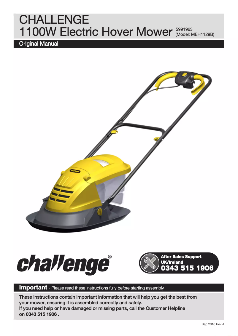 Page 1 of the manual User Manual Challenge MEH1129B