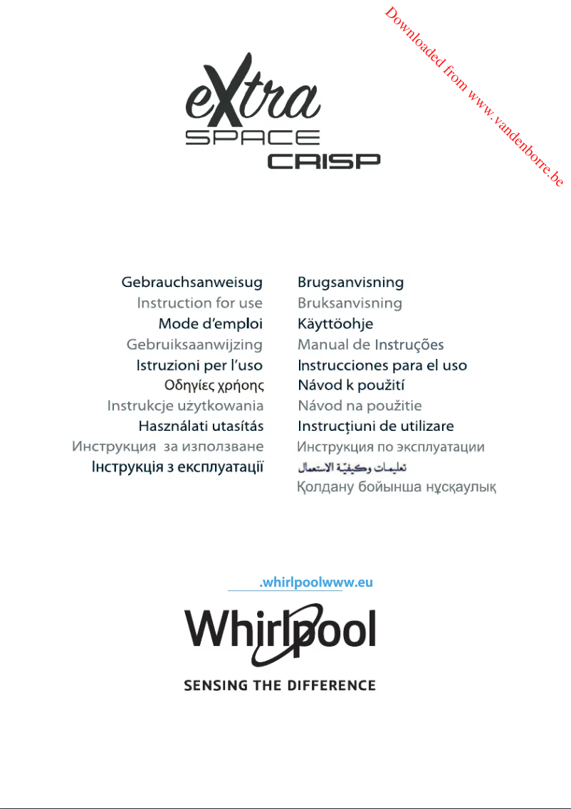 Página 1 del manual Manual de usuario Whirlpool Extra Space Crisp MWF 426