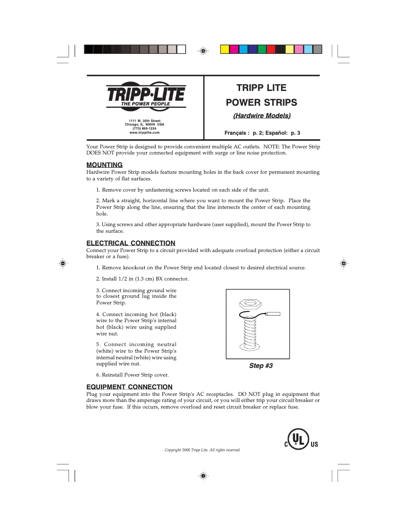 Page 1 de la notice Manuel utilisateur Tripp Lite PS7224-20HW
