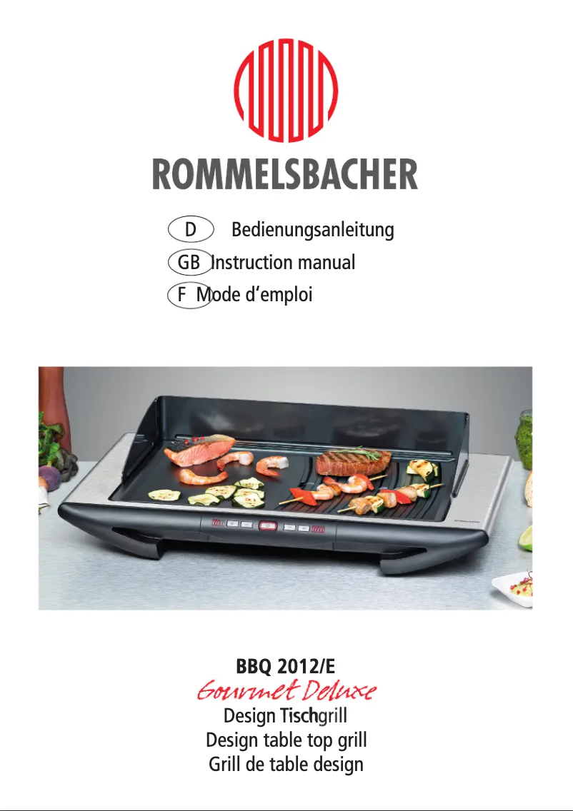 Page 1 de la notice Manuel utilisateur Rommelsbacher BBQ 2012 E