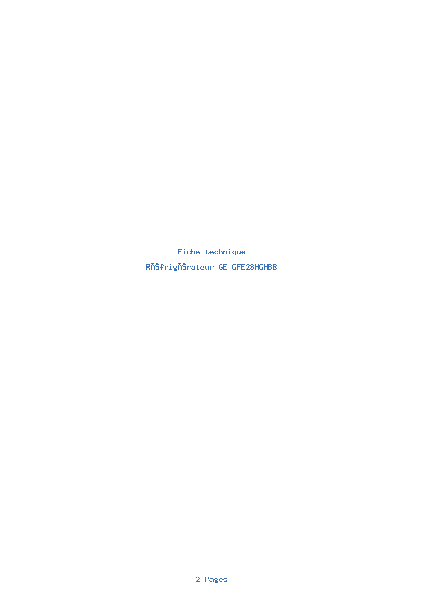 Image de la première page du manuel de l'appareil GFE28HGHBB
