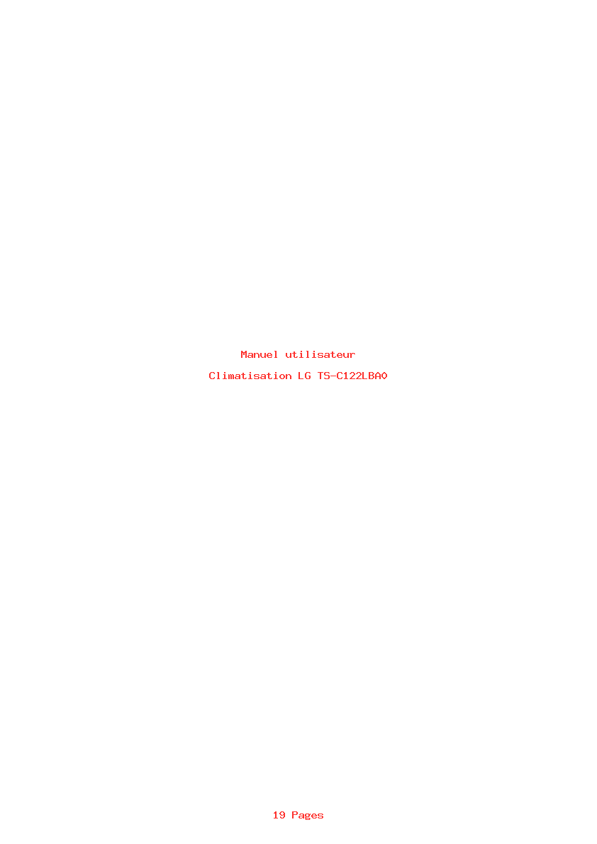 Page 1 de la notice Manuel utilisateur LG TS-C122LBA0