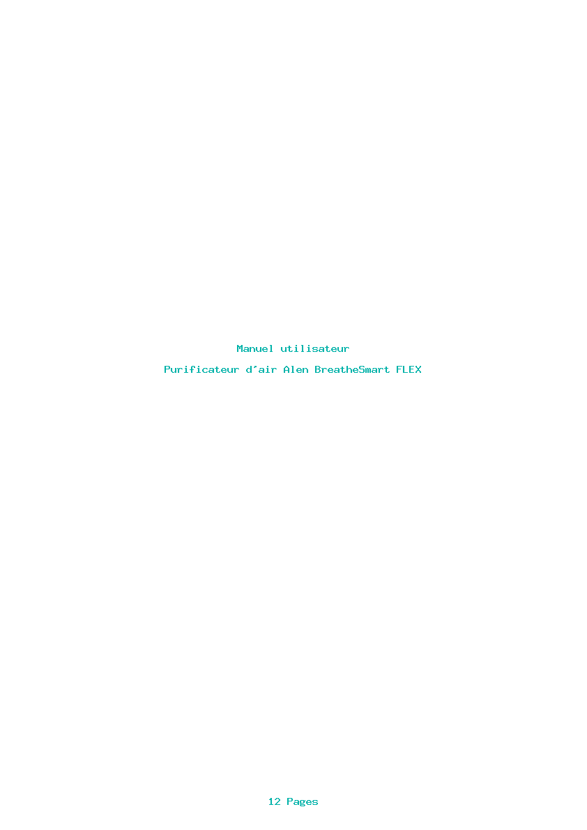 Page 1 de la notice Manuel utilisateur Alen BreatheSmart FLEX