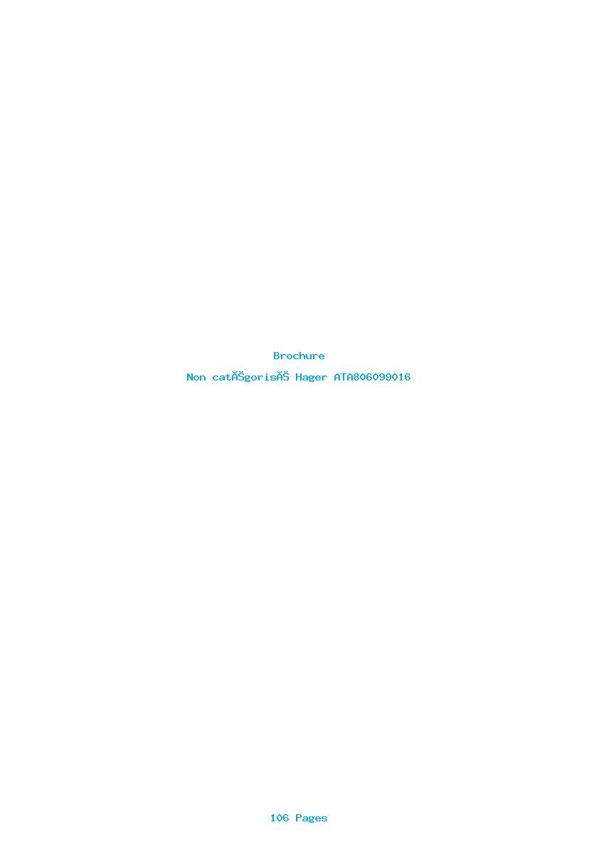 Page 1 de la notice Brochure Hager ATA806099016
