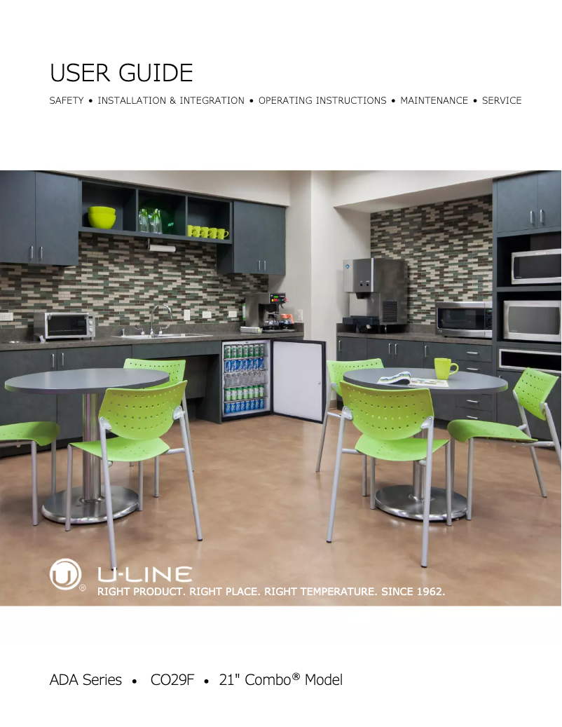 Page 1 de la notice Manuel utilisateur U-Line U-CO29FB-00A